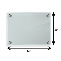 Panel szklany hartowany 60x50 PRZEZROCZYSTY 6mm SREBRNE DYSTANSE