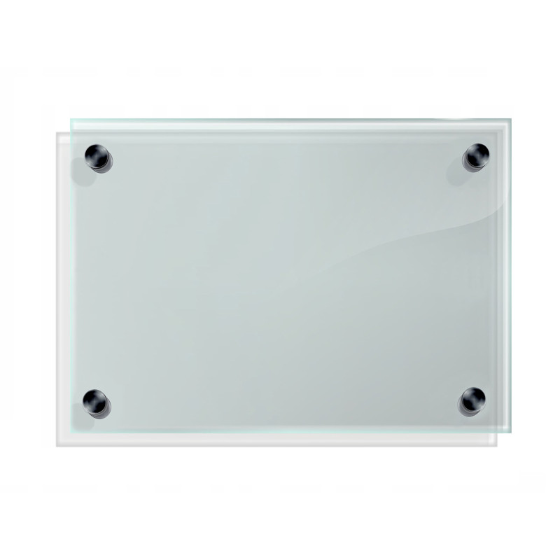 Panel szklany hartowany 60x50 PRZEZROCZYSTY 6mm CZARNE DYSTANSE