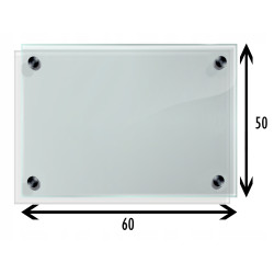 Panel szklany hartowany 60x50 PRZEZROCZYSTY 6mm CZARNE DYSTANSE