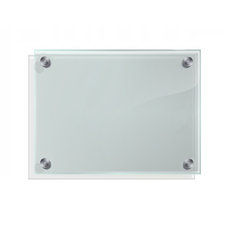 Panel szklany hartowany 60X50 PRZEZROCZYSTY 6mm SREBRNE PINY