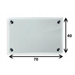 Panel szklany hartowany 70x40 PRZEZROCZYSTY 6mm CZARNE DYSTANSE