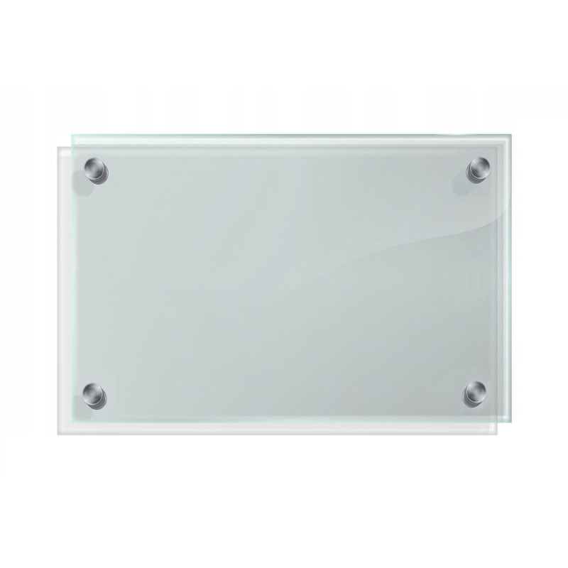 Panel szklany hartowany 70x40 PRZEZROCZYSTY 4mm SREBRNE DYSTANSE