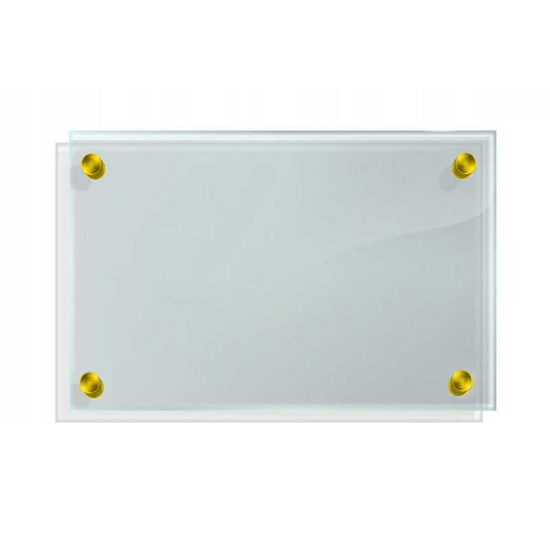 Panel szklany hartowany 70x40 PRZEZROCZYSTY 4mm ZŁOTE DYSTANSE