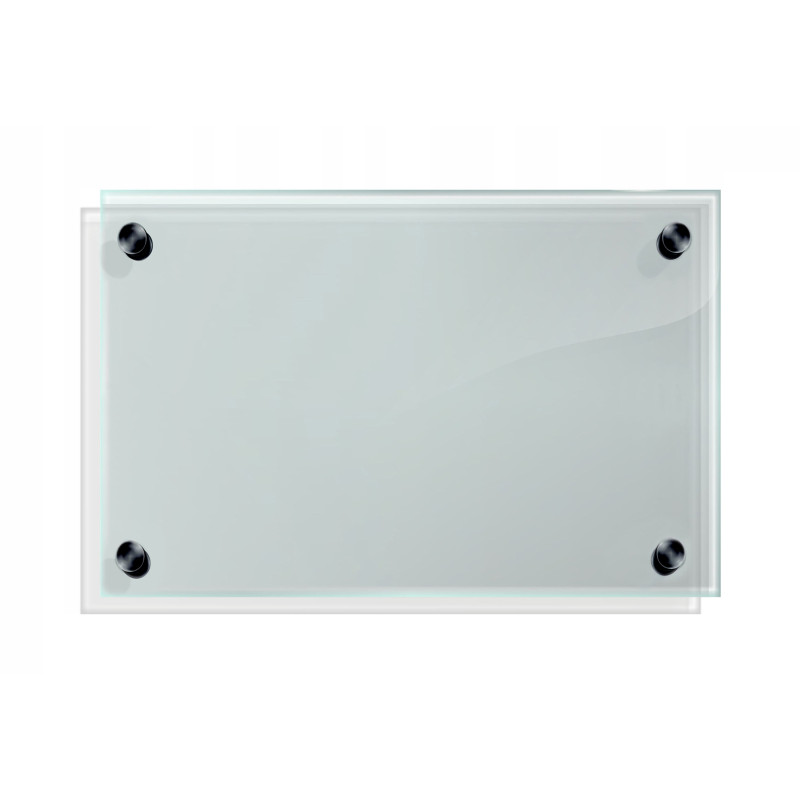 Panel szklany hartowany 70x40 PRZEZROCZYSTY 4mm CZARNE DYSTANSE