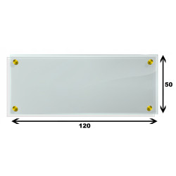 Panel szklany hartowany 120x50 PRZEZROCZYSTY 4mm ZŁOTE DYSTANSE