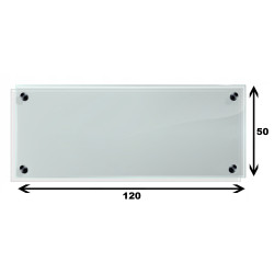 Panel szklany hartowany 120x50 PRZEZROCZYSTY 4mm CZARNE PINY