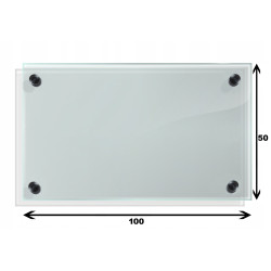 Panel szklany hartowany 100x50 PRZEZROCZYSTY 4mm CZARNE PINY