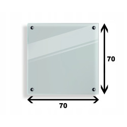 Panel szklany hartowany 70x70 PRZEZROCZYSTY 6mm CZARNE DYSTANSE