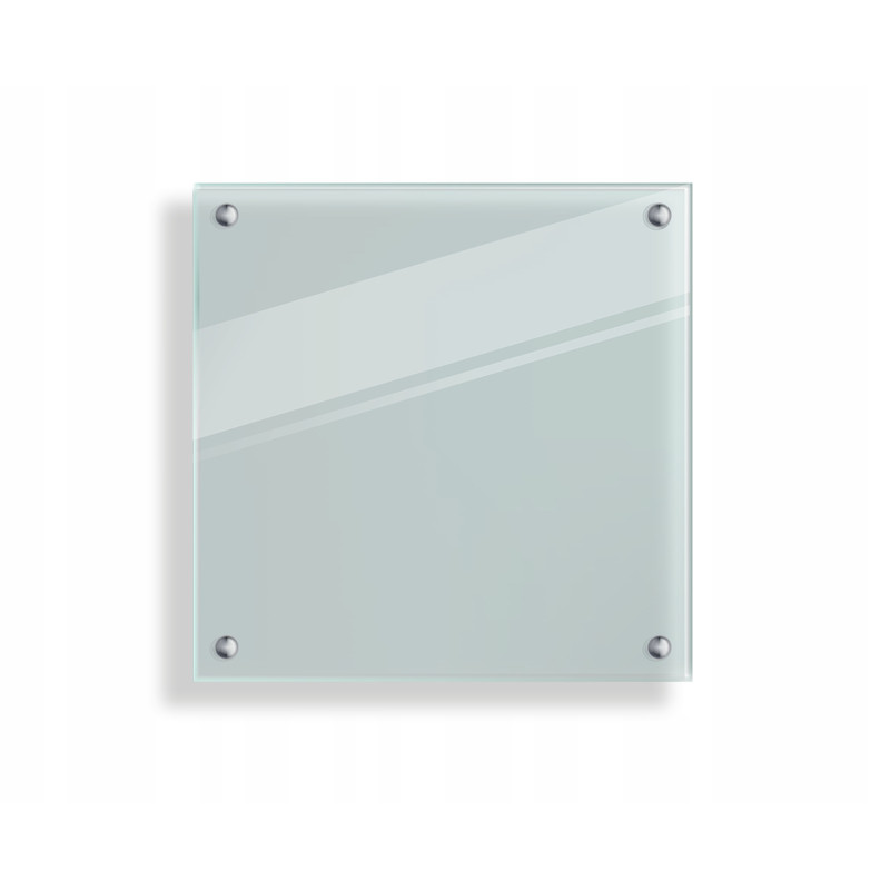 Panel szklany hartowany 70x70 PRZEZROCZYSTY 6mm SREBRNE PINY