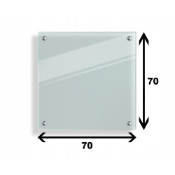 Panel szklany hartowany 70x70 PRZEZROCZYSTY 4mm SREBRNE DYSTANSE