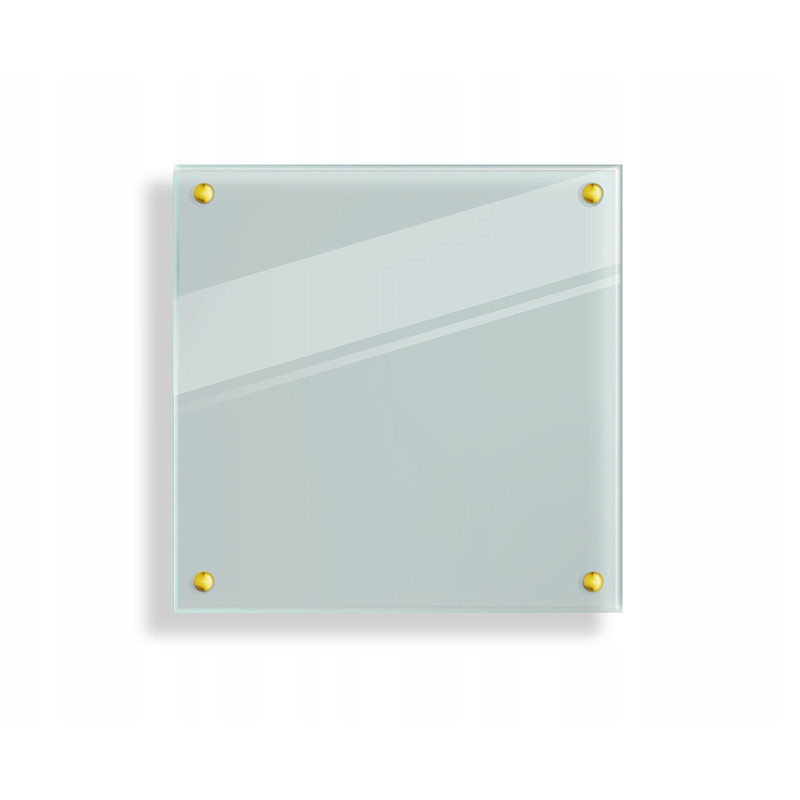 Panel szklany hartowany 70x70 PRZEZROCZYSTY 4mm ZŁOTE DYSTANSE