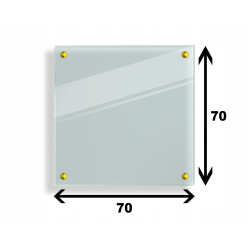 Panel szklany hartowany 70x70 PRZEZROCZYSTY 4mm ZŁOTE PINY