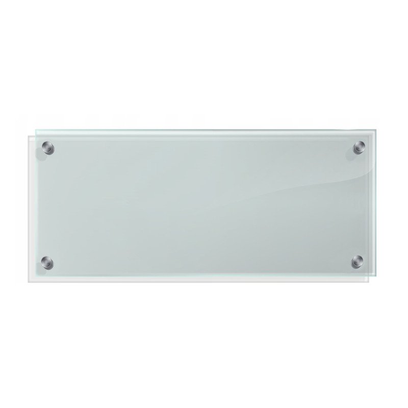 Panel szklany hartowany 70x30 PRZEZROCZYSTY 4mm SREBRNE PINY