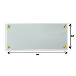 Panel szklany hartowany 70x30 PRZEZROCZYSTY 4mm ZŁOTE PINY