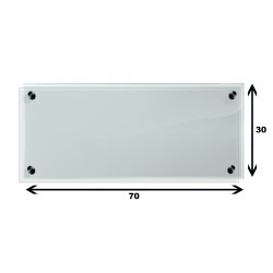 Panel szklany hartowany 70x30 PRZEZROCZYSTY 4mm CZARNE PINY