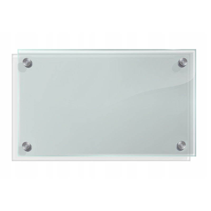 Panel szklany hartowany 100x60 PRZEZROCZYSTY 4mm SREBRNE PINY