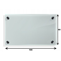 Panel szklany hartowany 100x60 PRZEZROCZYSTY 4mm CZARNE PINY