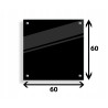 PANEL SZKLANY DO KUCHNI 60x60cm CZARNY 4mm SREBRNE PINY