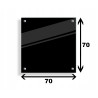 PANEL SZKLANY DO KUCHNI 70x70cm CZARNY 4mm SREBRNE PINY
