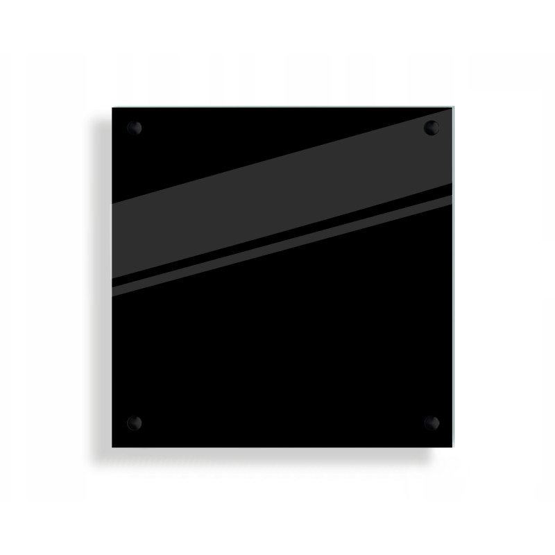 PANEL SZKLANY DO KUCHNI 70x70cm CZARNY 4mm CZARNE PINY