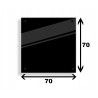 PANEL SZKLANY DO KUCHNI 70x70cm CZARNY 6mm CZARNE DYSTANSE