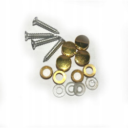 PANEL SZKLANY DO KUCHNI 50x50cm BIAŁY 4mm ZŁOTE PINY