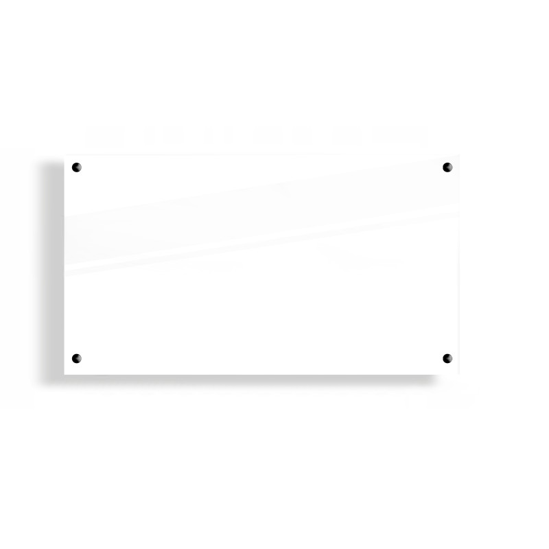 PANEL SZKLANY DO KUCHNI 60x30cm BIAŁY 6mm CZARNE PINY