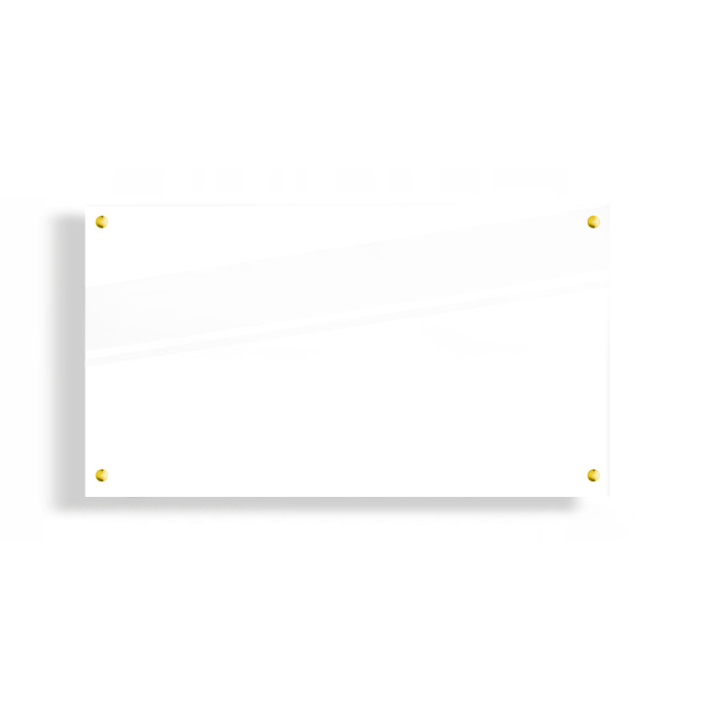 PANEL SZKLANY DO KUCHNI 60x30cm BIAŁY 4mm ZŁOTE PINY