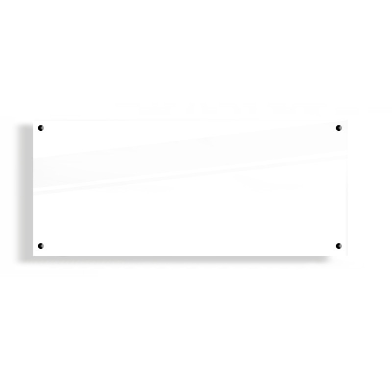 PANEL SZKLANY DO KUCHNI 70x30cm BIAŁY 4mm CZARNE PINY