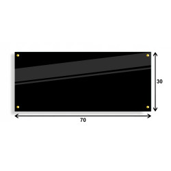 PANEL SZKLANY DO KUCHNI 70x30cm CZARNY 4mm ZŁOTE PINY