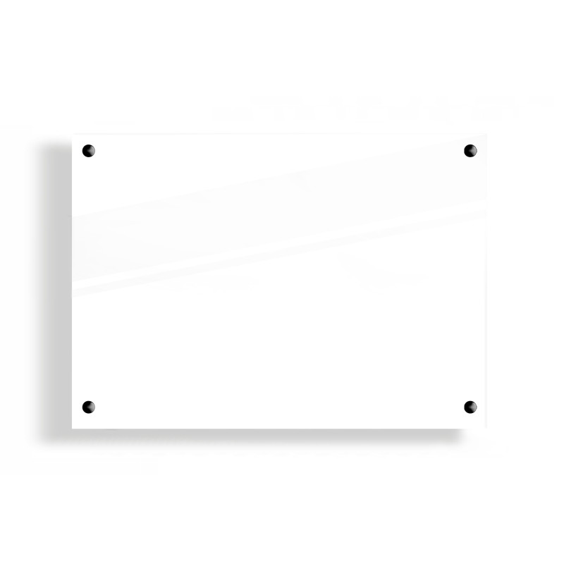 PANEL SZKLANY DO KUCHNI 70x50cm BIAŁY 4mm CZARNE DYSTANSE