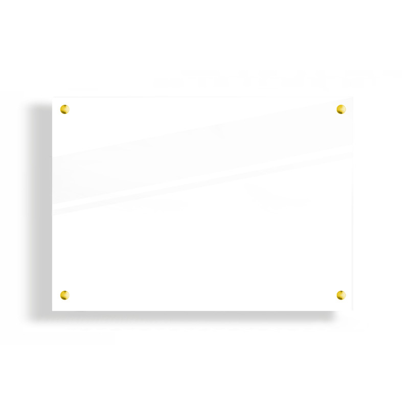 PANEL SZKLANY DO KUCHNI 70x50cm BIAŁY 4mm ZŁOTE PINY