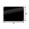 PANEL SZKLANY DO KUCHNI 70x50cm CZARNY 4mm ZŁOTE DYSTANSE