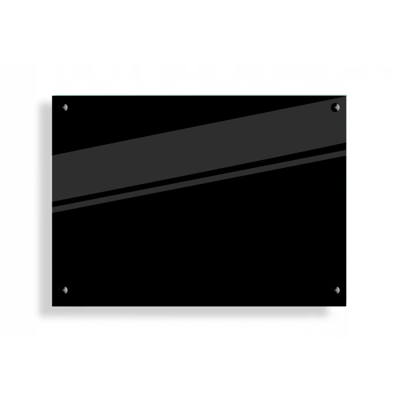 PANEL SZKLANY DO KUCHNI 70x50cm CZARNY 4mm CZARNE DYSTANSE