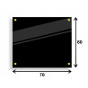 PANEL SZKLANY DO KUCHNI 70x60cm CZARNY 6mm ZŁOTE PINY