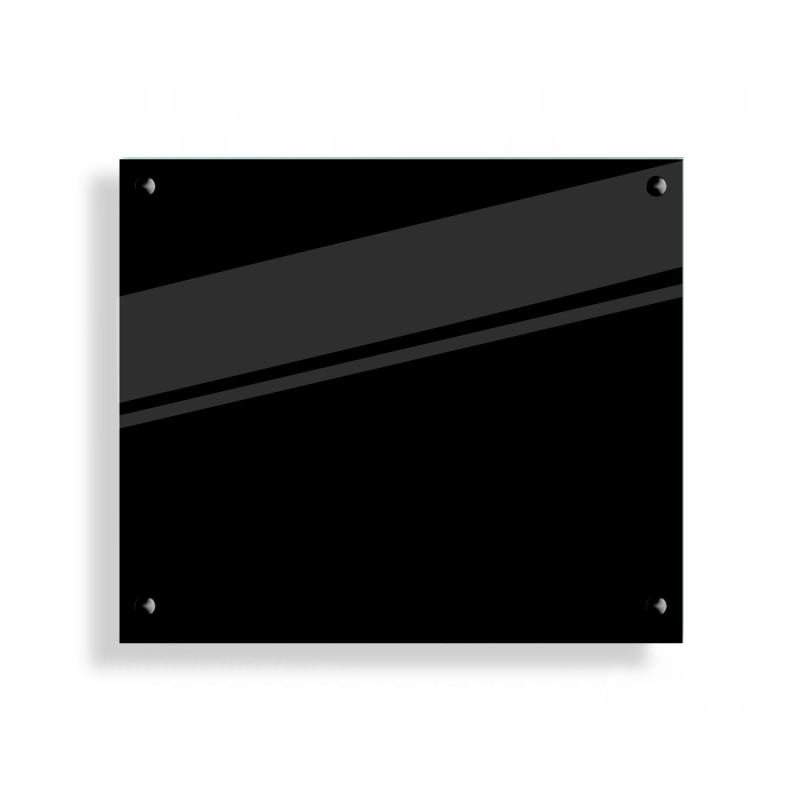 PANEL SZKLANY DO KUCHNI 70x60cm CZARNY 6mm CZARNE PINY