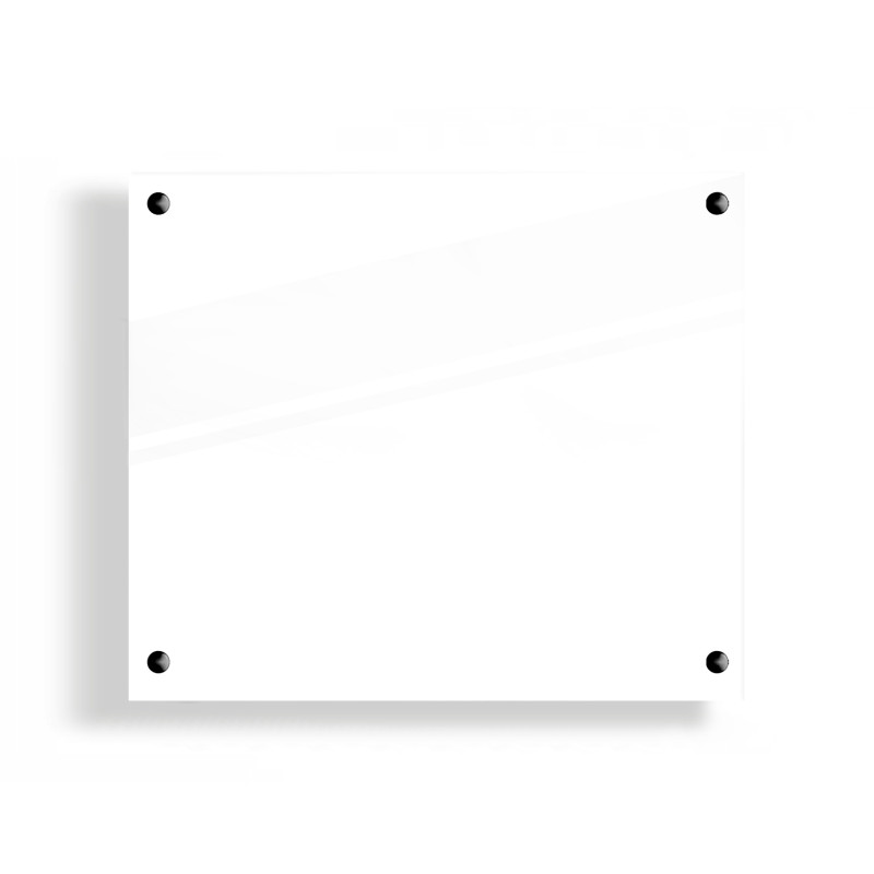 PANEL SZKLANY DO KUCHNI 70x60cm BIAŁY 4mm CZARNE PINY