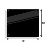 PANEL SZKLANY DO KUCHNI 70x60cm CZARNY 4mm CZARNE PINY