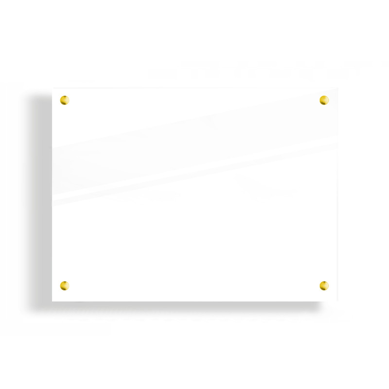 PANEL SZKLANY DO KUCHNI 80x60cm BIAŁY 4mm ZŁOTE PINY