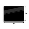 PANEL SZKLANY DO KUCHNI 80x60cm CZARNY 4mm CZARNE DYSTANSE