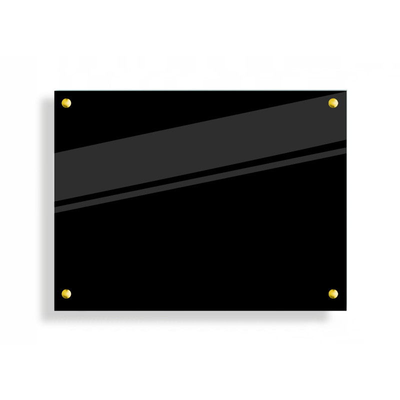 PANEL SZKLANY DO KUCHNI 80x60cm CZARNY 4mm ZŁOTE PINY