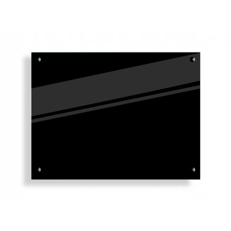 PANEL SZKLANY DO KUCHNI 80x60cm CZARNY 4mm CZARNE PINY