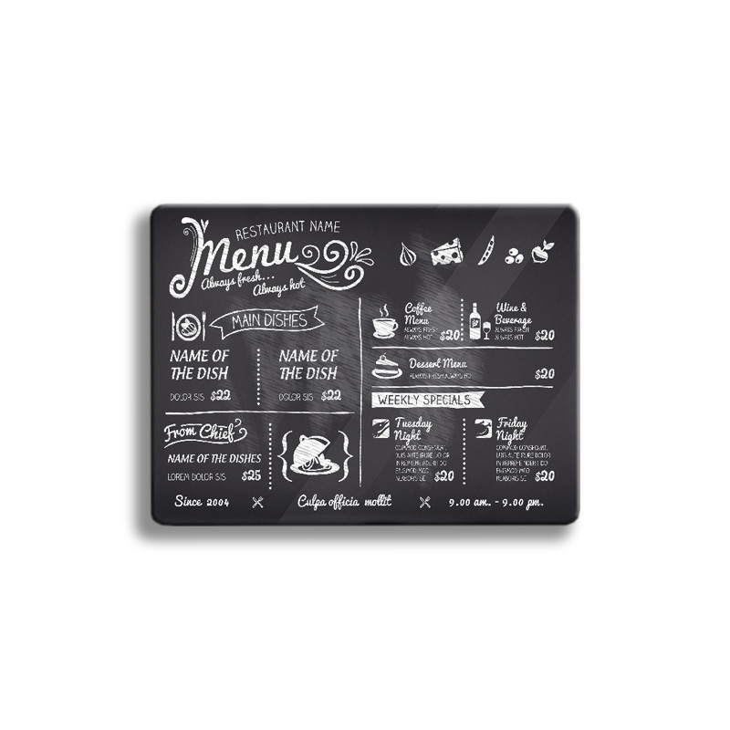 Deska szklana Menu