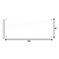 PANEL SZKLANY DO KUCHNI 120x50cm BIAŁY 4mm SREBRNE DYSTANSE