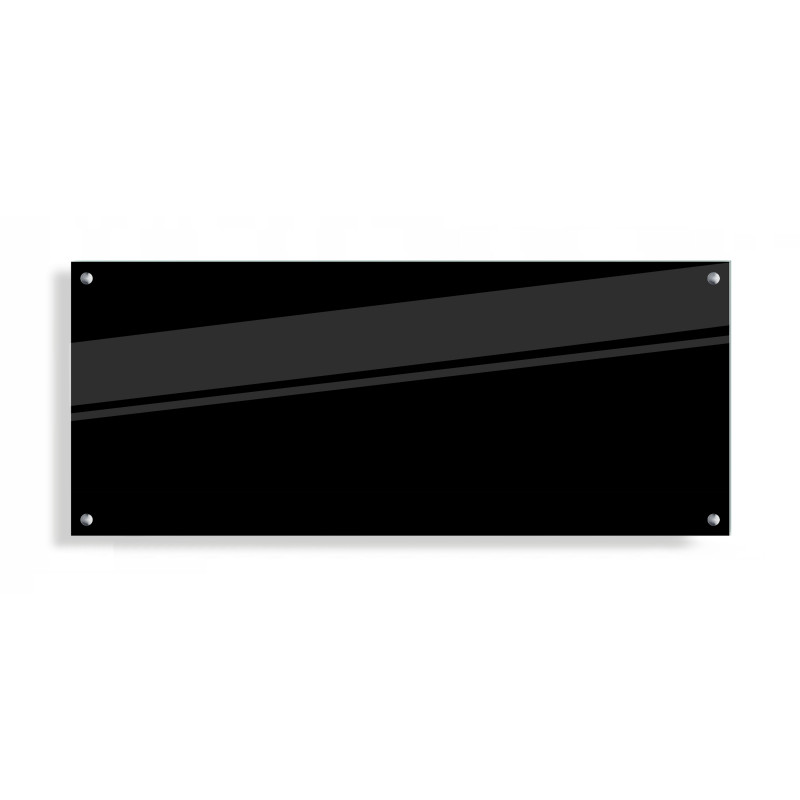 PANEL SZKLANY DO KUCHNI 120x50cm CZARNY 4mm SREBRNE PINY