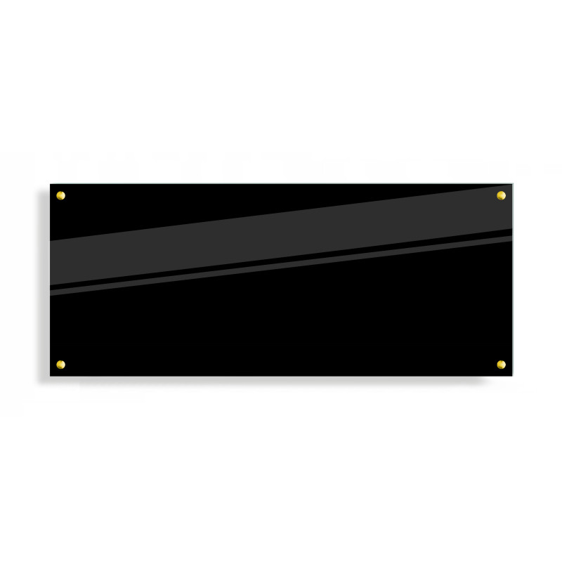 PANEL SZKLANY DO KUCHNI 120x50cm CZARNY 4mm ZŁOTE PINY