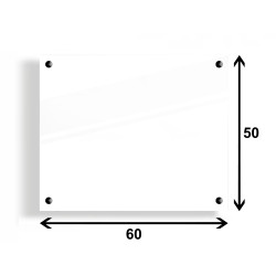 PANEL SZKLANY DO KUCHNI 60x50cm BIAŁY 4mm CZARNE PINY