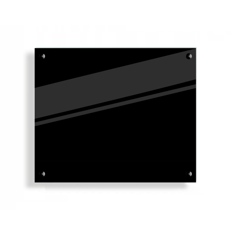 PANEL SZKLANY DO KUCHNI 60x50cm CZARNY 4mm CZARNE PINY