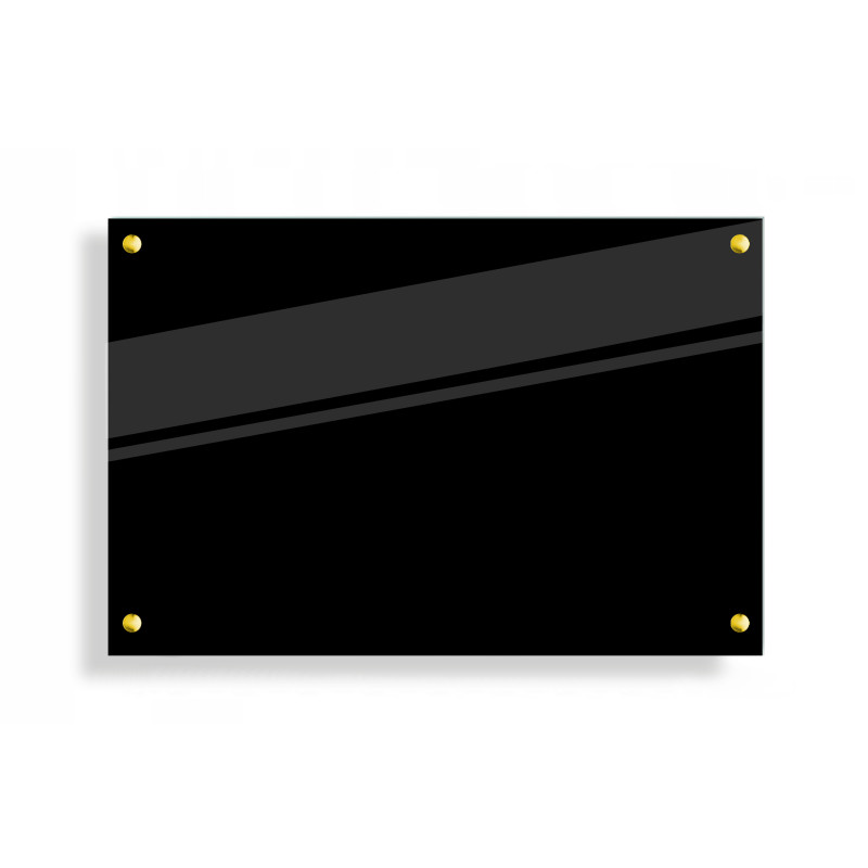 PANEL SZKLANY DO KUCHNI 60x40cm CZARNY 4mm ZŁOTE DYSTANSE