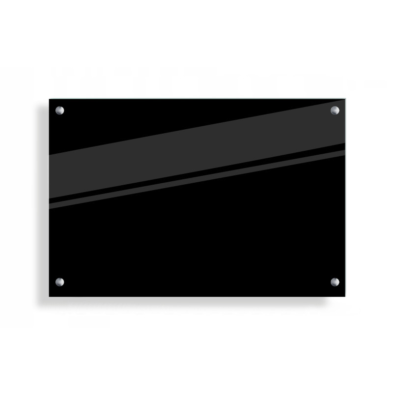 PANEL SZKLANY DO KUCHNI 60x40cm CZARNY 4mm SREBRNE PINY